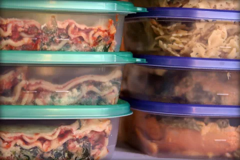 Make extra food and store in the freezer to save money on groceries