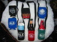 hands free beer bottle koozies with neck holders