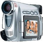 Canon ZR100 miniDV digital camcorder.