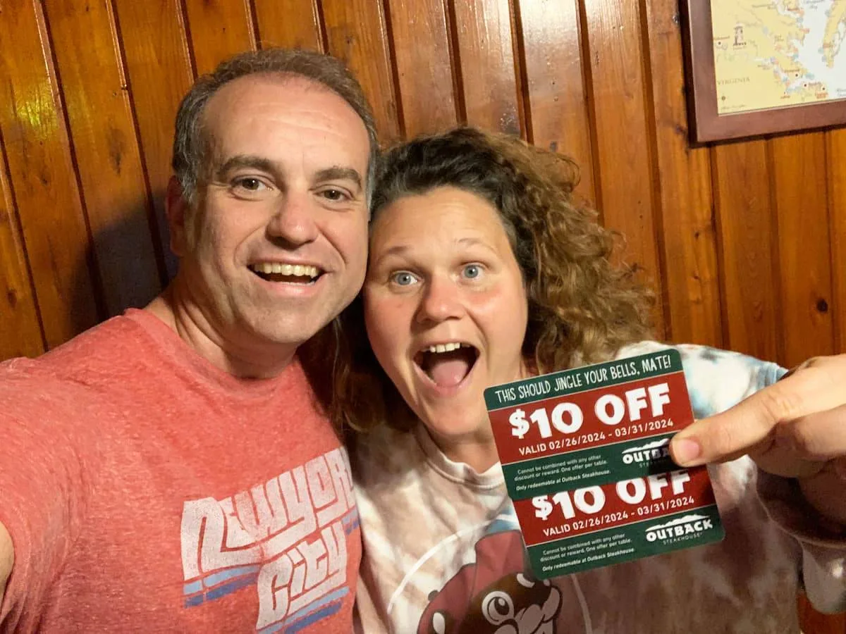 My wife and I scored a bunch of  Outback Steakhouse coupons when we bought numerous Outback Steakhouse gift cards for our family over the holidays -- gifts we would've bought anyway. Now we're eating meals virtually for free!