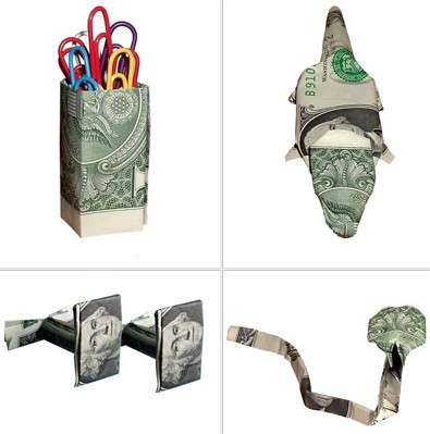 Some examples of Marc Sky's amazing origami money creations.