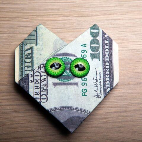 money-origami-googly-eyes Don't forget to add fun 3D embellishments to some of your folded money creations -- like these googly eyes!