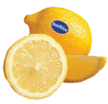 Sunkist yellow lemons.